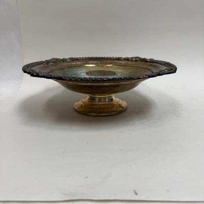 Silver Plated Copper Antique Pedestal Based Serving Bowl