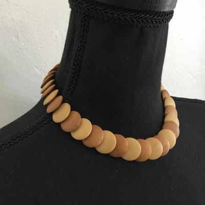 Vintage disk collar style necklace
