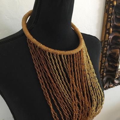 Vintage ethnic, , bib necklace
