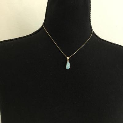 Vintage opal pendant & 925 silver necklace