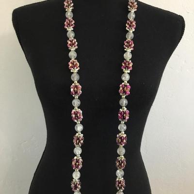 Vintage, long, beaded statement, necklace
