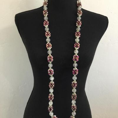 Vintage, long, beaded statement, necklace