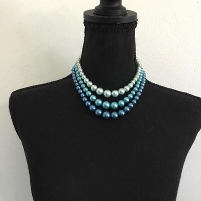 Vintage beaded three strand necklace