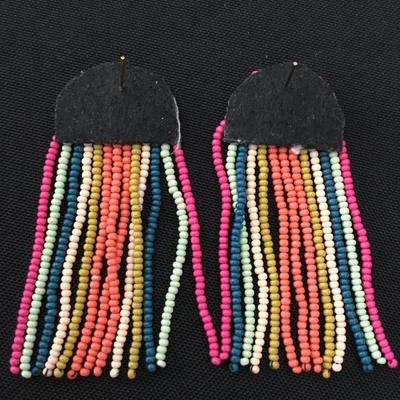 BoHo rainbow, dangle stud earrings