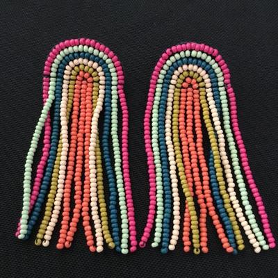 BoHo rainbow, dangle stud earrings