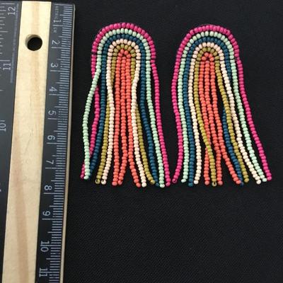 BoHo rainbow, dangle stud earrings