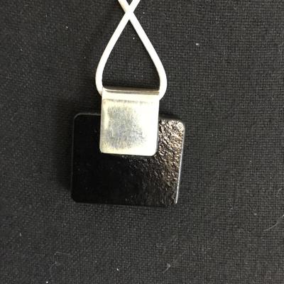 Vintage Pretty Art glass Horse pendant on silk, corded, necklace