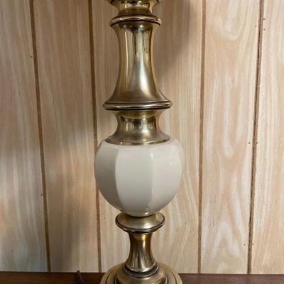 Brass and cream lamp