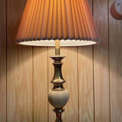 Brass and cream lamp