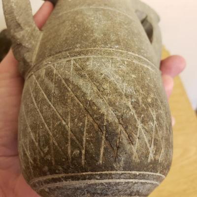 Carved Stone Camel & Pair of Pitchers (O-KD)