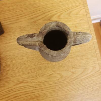 Carved Stone Camel & Pair of Pitchers (O-KD)