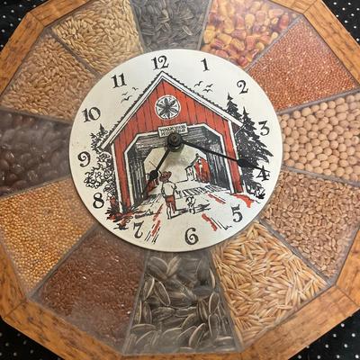 Seed decorated clock