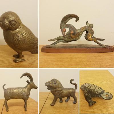 Brass Perisan Ibex and Karen Callan Sculptures (O-KD)