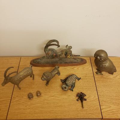 Brass Perisan Ibex and Karen Callan Sculptures (O-KD)