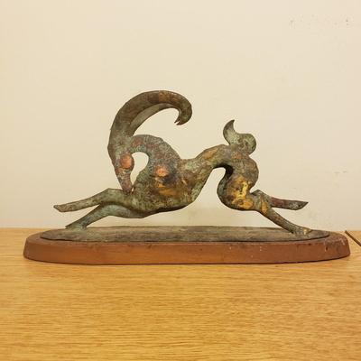 Brass Perisan Ibex and Karen Callan Sculptures (O-KD)