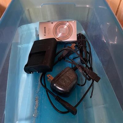 Canon Power Shot Camera & blue tote