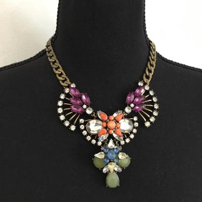 Vintage, jcrew, bronze, toned statement, necklace