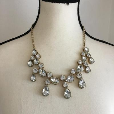 Gold, toned, rhinestone statement, necklace