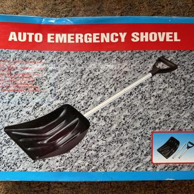Security light and small snow shovel