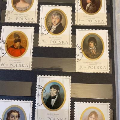 Polish stamps in book
