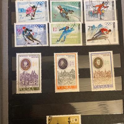 Polish stamps in book