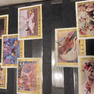 Polish stamps in book
