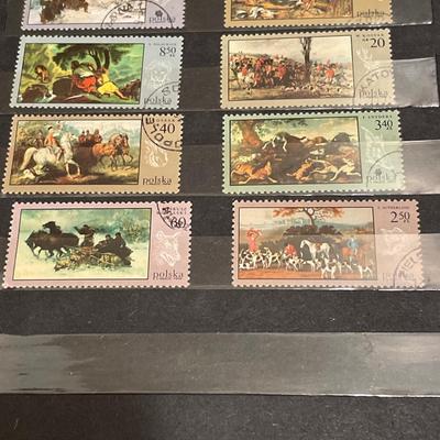 Polish stamps in book