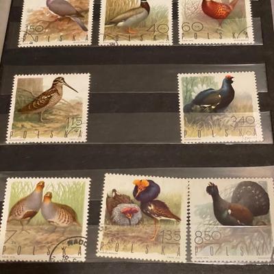 Polish stamps in book