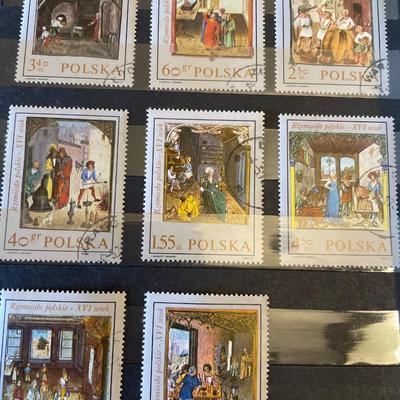 Polish stamps in book