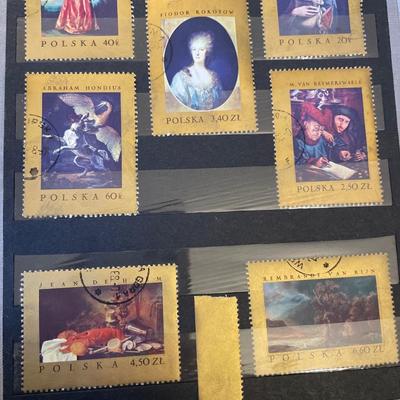 Polish stamps in book