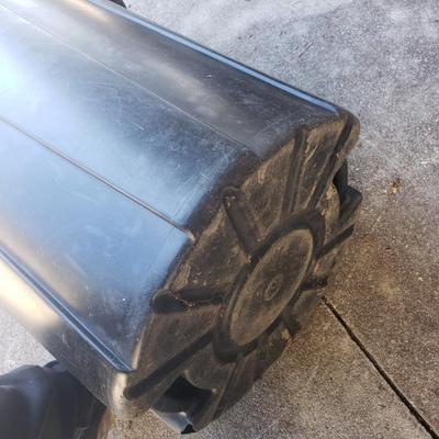 Two Black Garbage Cans-One with Wheels (LD-KD)