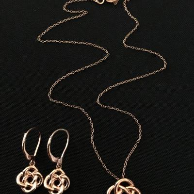 925 silver necklace & earrings set