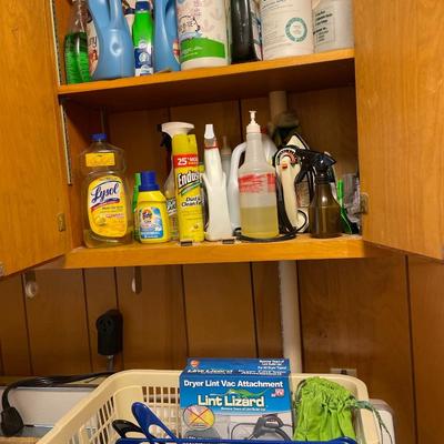 Laundry basket with cleaners