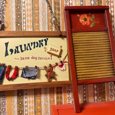 Rust color organizer, laundry room decor
