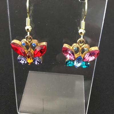 Vintage rhinestone butterfly earrings
