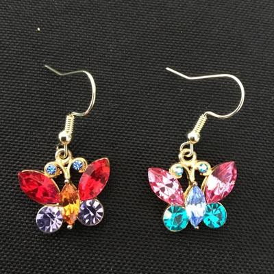 Vintage rhinestone butterfly earrings