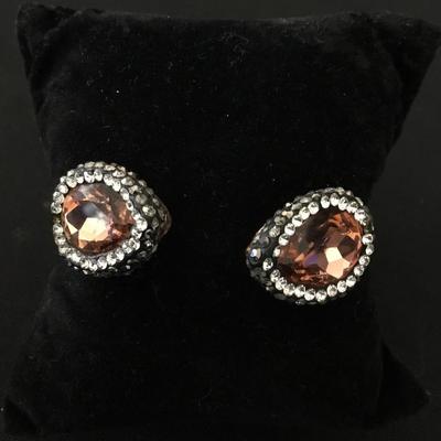 Vintage rhinestone hinge bracelet