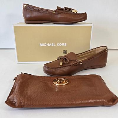 LOT 5A: Michael Kors Loafers Size 6.5 and Matching Hand Bag , Gently Worn