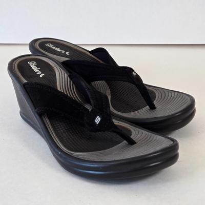 LOT 6A: Skechers Goga Max Size 7, Skechers Sport Size 7.5, & Skechers Heeled Sandals Size 7; All Never Worn