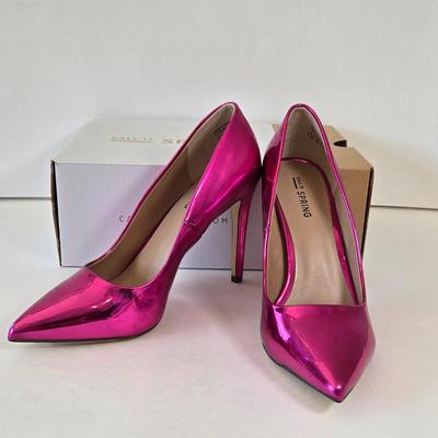 LOT 10A: Two Pair Gently Worn Call It Spring Formal Shoes Size 7.5 & Fancy Feet Cushions