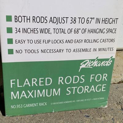 LOT 24 A: 2 NIP Richard's Extra Wide Parallel Garment Racks