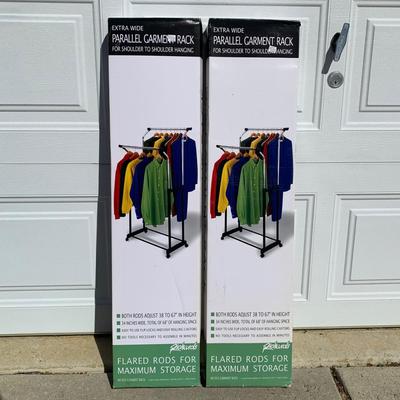 LOT 24 A: 2 NIP Richard's Extra Wide Parallel Garment Racks