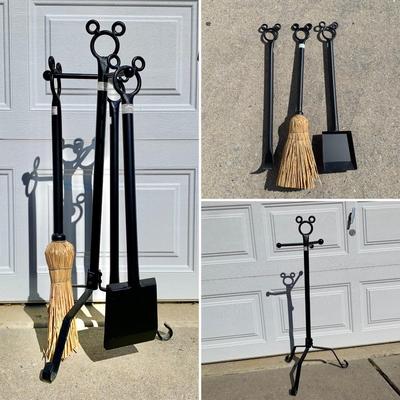 LOT 26 L: Disney Mickey Mouse Metal Fireplace Tools #23812; Brush, Poker, & Shovel