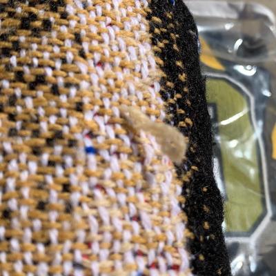 LOT 27 B: Northwest Co. WWF The Rock & Stone Cold Steve Austin Woven Throw Blankets w/ 1998 WCW Pillowcase & Goldberg Throw Pillow