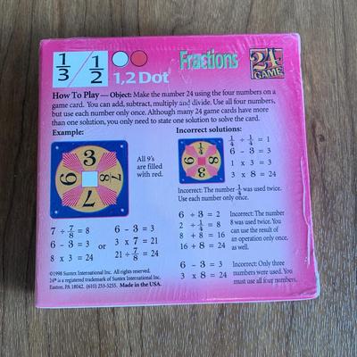 LOT 29 A: 8 NIP Suntex International 24 Game; Exponents, Variables, Algebra, Multiply / Divide, & Fractions