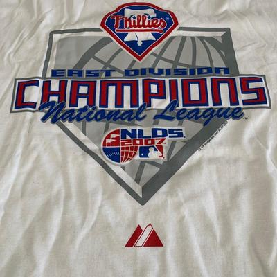 LOT 35 A: MLB Philadelphia Phillies Collection; Towels, Shirts, Stickers, & Magnet