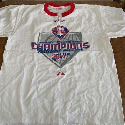 LOT 35 A: MLB Philadelphia Phillies Collection; Towels, Shirts, Stickers, & Magnet