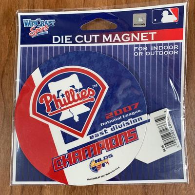 LOT 35 A: MLB Philadelphia Phillies Collection; Towels, Shirts, Stickers, & Magnet