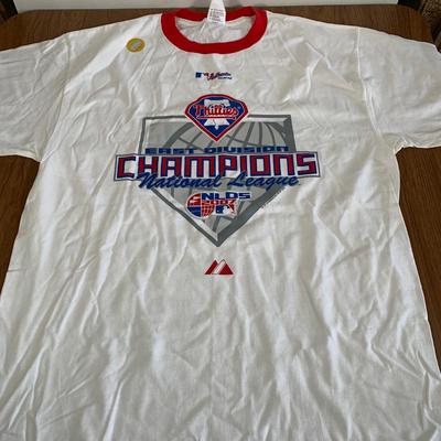 LOT 35 A: MLB Philadelphia Phillies Collection; Towels, Shirts, Stickers, & Magnet
