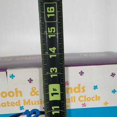 LOT 36 A: NIP Disney's Winnie The Pooh; Pooh & Friends Animated Musical Wall Clock w/ Remote Controller